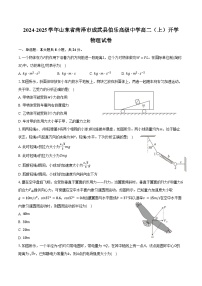 2024-2025学年山东省菏泽市成武县伯乐高级中学高二（上）开学物理试卷（含解析）