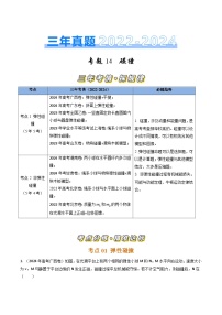 三年（2022-2024）高考物理真题分类汇编（全国通用）专题14碰撞（解析版）