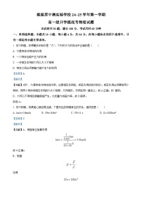 广东省深圳市桃源居中澳实验学校普高部2024-2025学年高一上学期入学考试物理试题（一）（解析版）