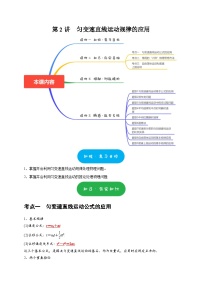 高考物理一轮复习考点精讲精练第2讲　匀变速直线运动规律的应用（2份打包，原卷版+解析版）