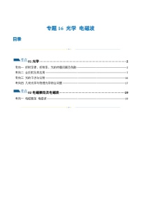 新高考物理二轮复习讲练测专题16 光学 电磁波（练习）（2份打包，原卷版+解析版）