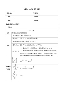 新高考物理一轮复习分层提升练习专题09 力的合成与分解（2份打包，原卷版+解析版）