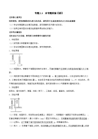 高考物理一轮复习讲义专题2.3　本专题实验（2份打包，原卷版+解析版）