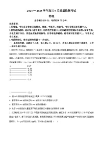 河南省平顶山市叶县高级中学2024-2025学年高三上学期9月开学物理试题（原卷版+解析版）