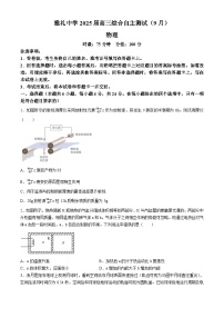 湖南省长沙市雅礼中学2024-2025学年高三上学期9月月考物理试题