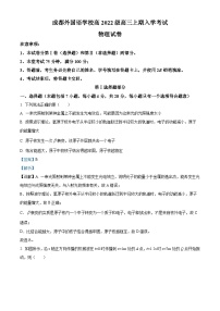 四川省成都外国语学校2024-2025学年高三上学期开学考试物理试题（Word版附解析）