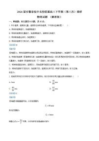 2024届安徽省皖中名校联盟高三下学期（第三次）调研物理试题 （解析版）