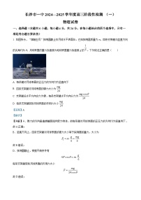 湖南省长沙市第一中学2024-2025学年高三上学期阶段性检测（一）物理试卷（Word版附解析）