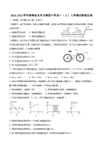 2024-2025学年湖南省永州市第四中学高一（上）入学测试物理试卷（含解析）