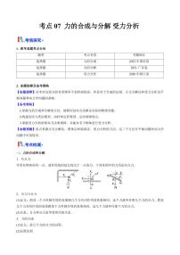 考点07 力的合成与分解 受力分析（核心考点精讲精练）（含答案） 备战2025年高考物理一轮复习考点帮（新高考通用）