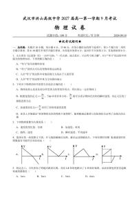 湖北省武汉市洪山高级中学2024-2025学年高一上学期9月考试物理试题