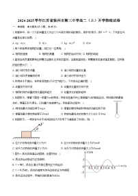 2024-2025学年江苏省徐州市第三中学高二（上）开学物理试卷（含解析）