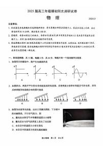 江苏省苏州市2024-2025学年高三上学期开学物理试题（含答案）