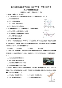 广东省惠州市综合高级中学2024-2025学年高三上学期9月考物理试卷