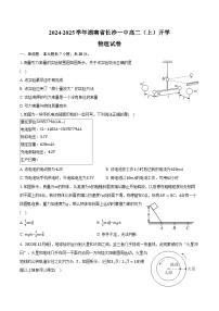 2024-2025学年湖南省长沙一中高二（上）开学物理试卷（含解析）