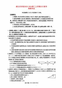 湖北省2023_2024高三物理上学期10月联考试题pdf