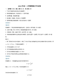 湖南省岳阳市临湘市2024-2025学年高一上学期9月月考物理试题（Word版附解析）