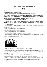 黑龙江省龙东联盟2024-2025学年高一上学期10月月考物理试卷