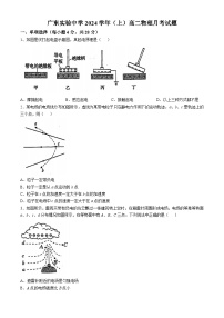 广东实验中学越秀学校2024-2025学年高二上学期10月月考物理试题(无答案)