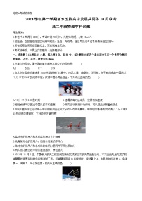 浙江省丽水市“五校高中发展共同体”2024-2025学年高二上学期10月联考物理试题