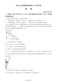 2024北京清华附中高三10月月考物理试题