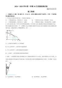 [物理]北京市清华大学附属中学2024～2025学年高三上学期10月质量检测试卷(有答案)