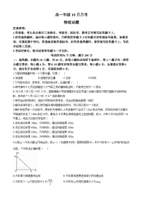 辽宁省朝阳市2024-2025学年高一上学期10月统考物理试题