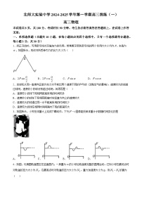 北京市北京师范大学附属实验中学2024-2025学年高三上学期第一次月考物理试卷(无答案)