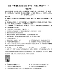 云南省大理下关一中教育集团2024-2025学年高一上学期10月段考（一）物理试卷（A卷）