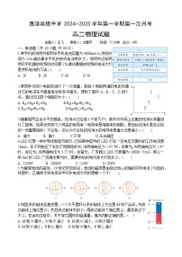 江苏省连云港市灌南县惠泽高级中学2024-2025学年高二上学期10月月考物理试题