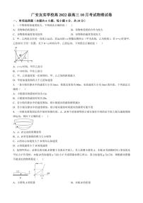 [物理]四川省广安市友实学校2024～2025学年高三上学期10月月考试题(有答案)