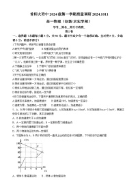 北京市首都师范大学附属中学2024-2025学年高一上学期10月月考物理试题（创新求实学部)(无答案)