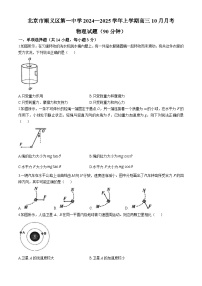 北京市顺义区第一中学2024-2025学年高三上学期10月月考物理试卷