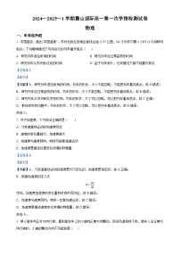 湖南省长沙市麓山国际实验学校2024-2025学年高一上学期第一次月考物理试题（Word版附解析）