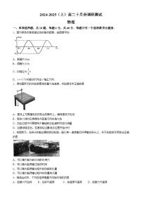 江苏省南通市2024-2025学年高二上学期10月调研测试物理试卷(无答案)