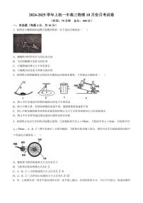 [物理]福建省龙岩市上杭县第一中学2024～2025学年高三上学期10月月考试题(无答案)