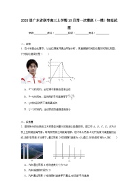 2025届广东省联考高三上学期10月第一次模拟（一模）物理试题