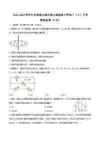 2024-2025学年江苏省连云港市连云港高级中学高二（上）月考物理试卷（9月）（含解析）