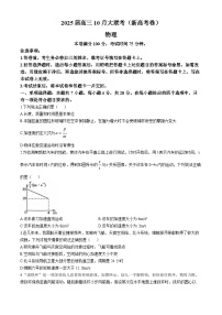 河南省部分学校2024-2025学年高三上学期10月大联考物理试卷(无答案)