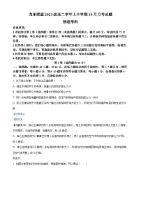 精品解析：黑龙江省龙东联盟2024-2025学年高二上学期10月月考物理试卷（解析版）