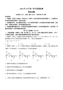 山东省济南市历城第二中学2024-2025学年高一上学期10月月考物理试题(无答案)
