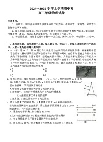 云南省大理白族自治州宾川县高平第一完全中学2024-2025学年高三上学期期中考试物理试题