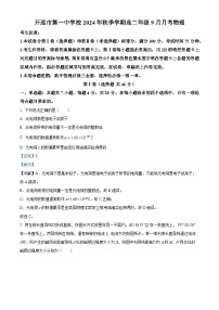 云南省开远市第一中学2024-2025学年高二上学期9月检测物理试题（Word版附解析）