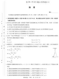 湖南省长沙市第一中学2024-2025学年高三上学期月考卷（二）物理试题