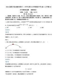 2025届四川省成都市第十二中学(四川大学附属中学)高三上学期10月考物理试题 （解析版）