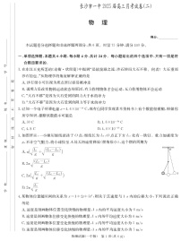 湖南省长沙市第一中学2024-2025学年高三上学期月考卷（二）物理