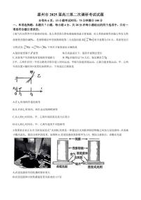 2025届惠州高三上学期10月二调物理试题+答案