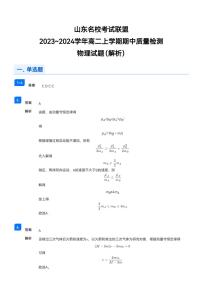 山东名校考试联盟2023-2024学年高二上学期期中质量检测物理试题