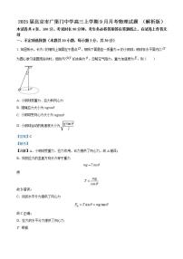 2025届北京市广渠门中学高三上学期9月月考物理试题 （解析版）