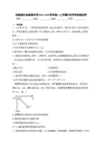 河南省叶县高级中学2024-2025学年高一上学期9月月考物理试卷(含答案)